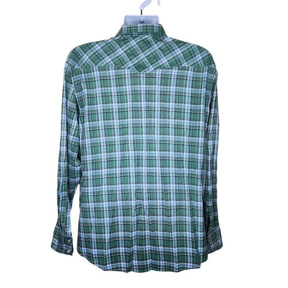 North Wood Long Sleeve Pearl Button Down Plain Mens Shirt Size XL Green - Picture 4 of 6